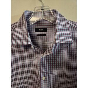 Hugo Boss men's plaid buttondown shirt-size 15-32/33